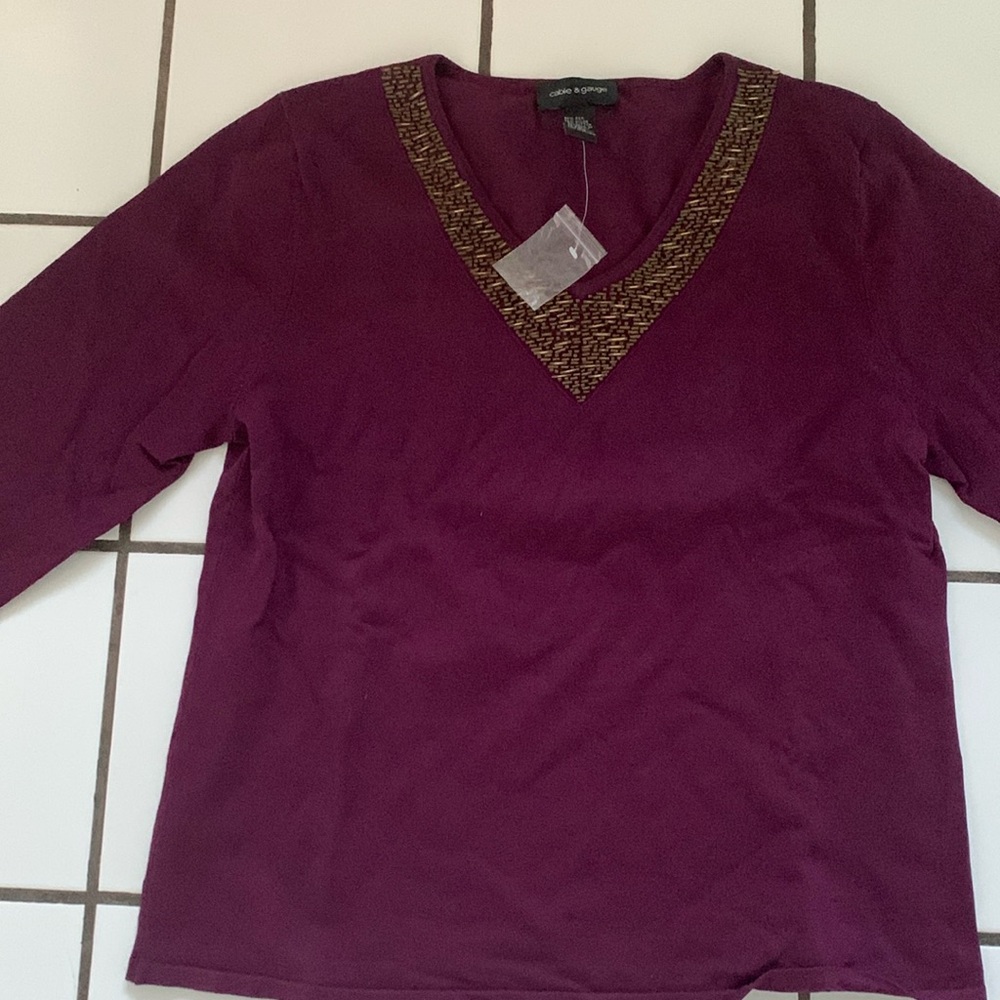 Plum vneck sweater